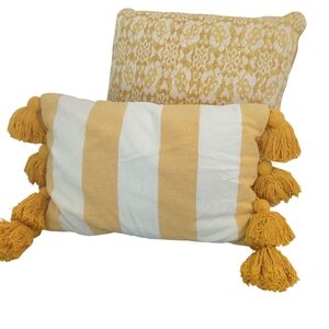 Striped Pillow with Tassels